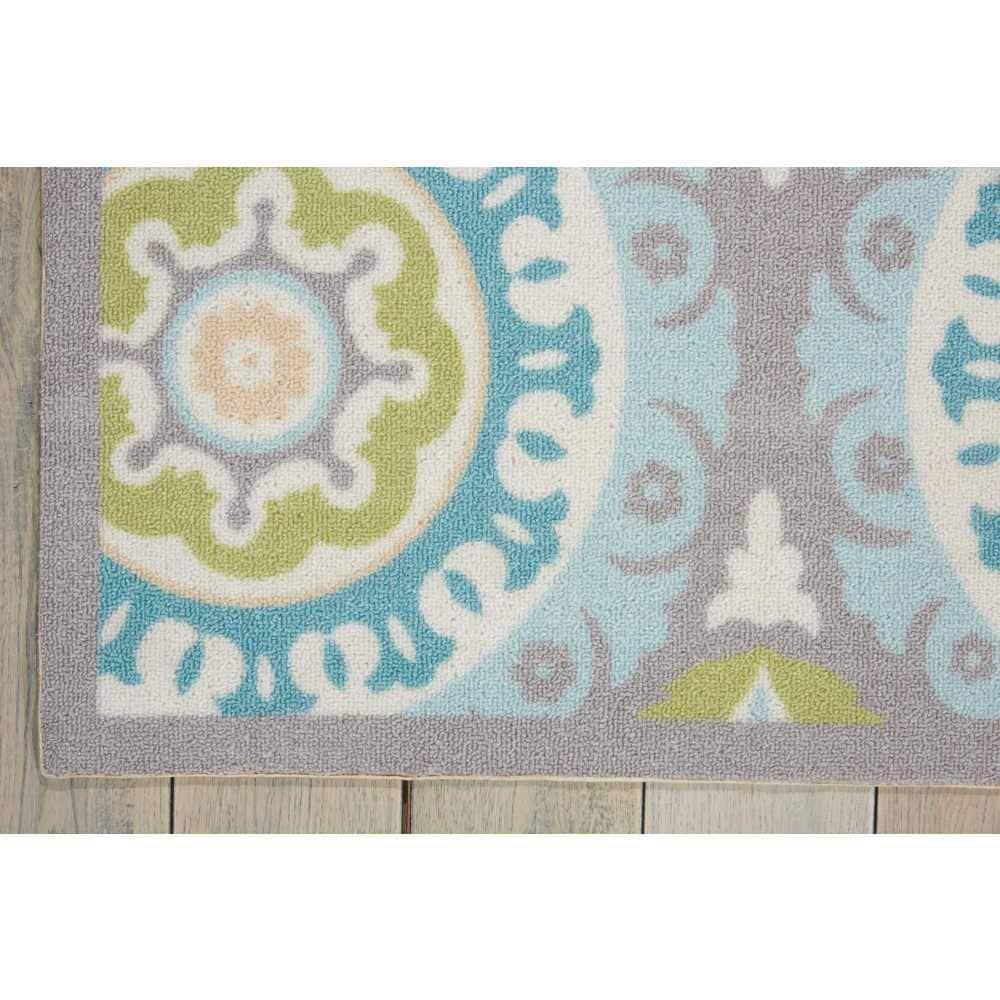 Waverly Sun & Shade "Solar Flair" Jade Indoor/Outdoor Area Rug by Nourison SND16 5'3" x 5'3"