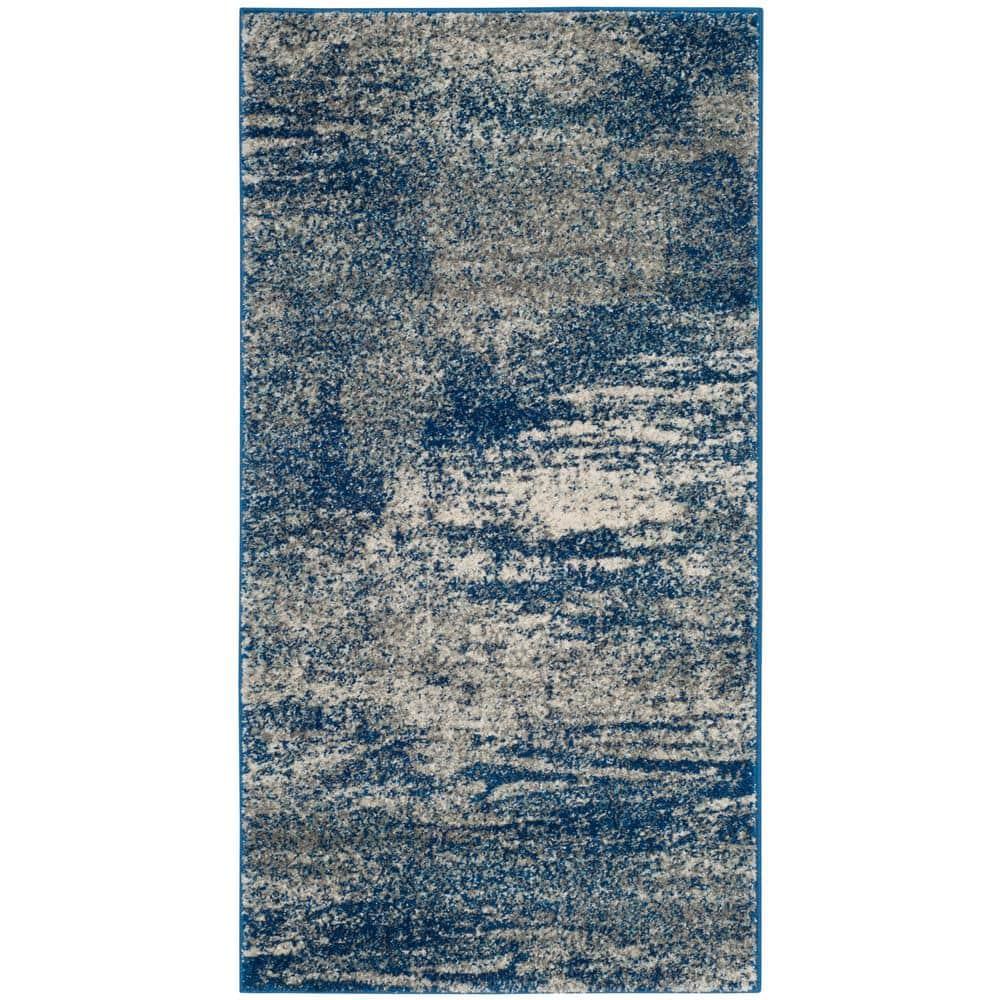 Evoke EVK272 Power Loomed Indoor Accent Rug - Navy/Ivory - 2'2"x4' - Safavieh