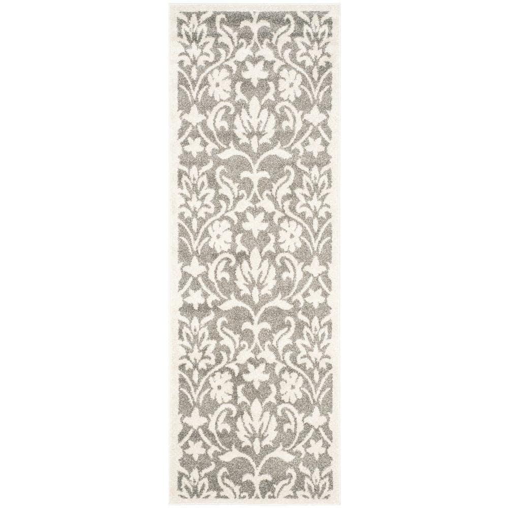 Amherst AMT424 Power Loomed Indoor Runner Rug - Dark Grey/Beige - 2'3"x9' - Safavieh