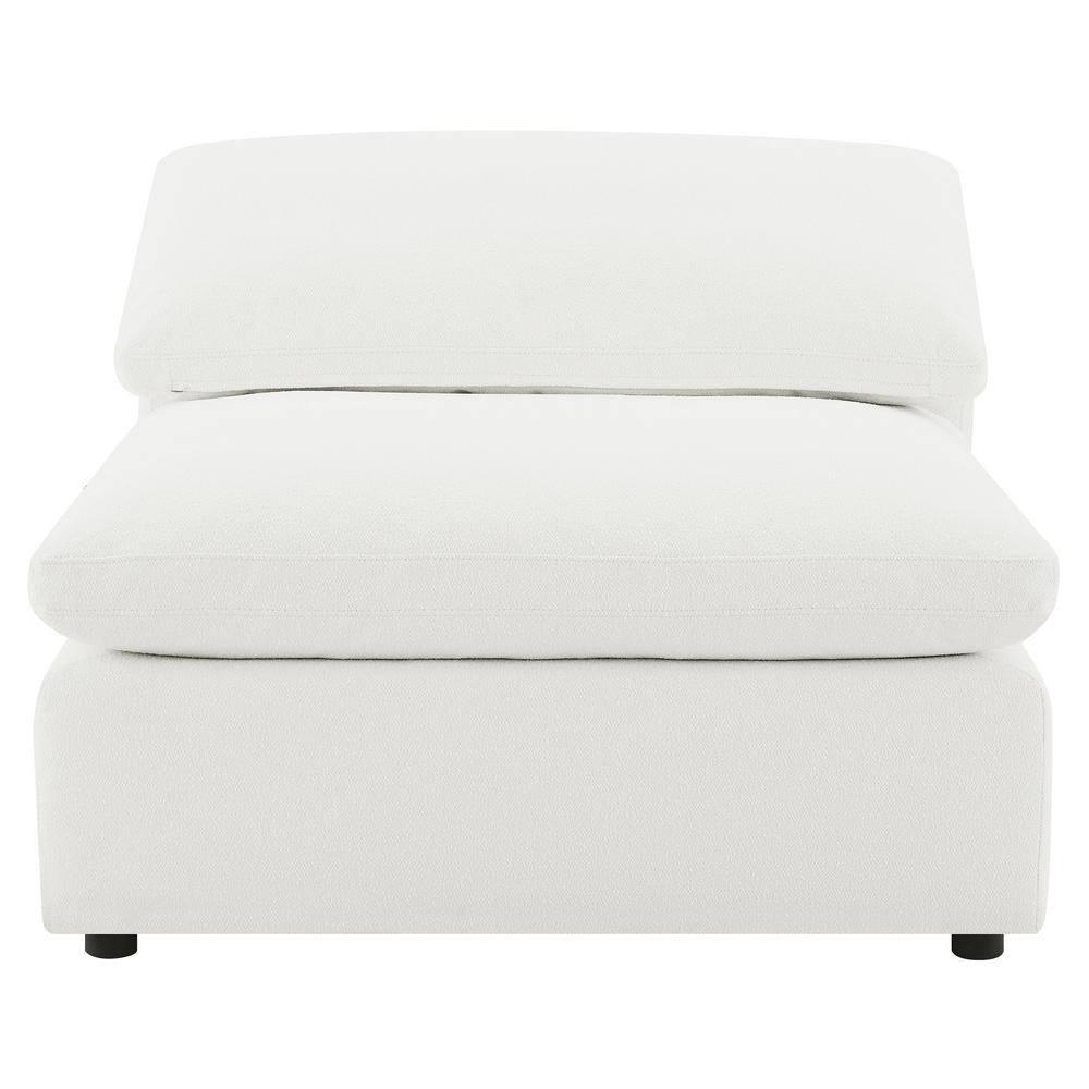 Coaster Raleigh Boucle Fabric Upholstered Armless Chair Ivory