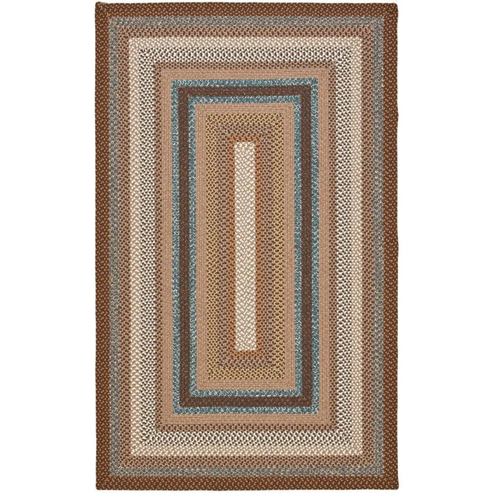 Braided BRD313 Hand Woven Area Rug - Brown/Multi - 5'x8' - Safavieh.