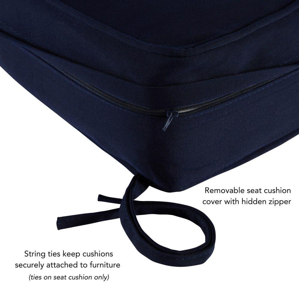 Sunbrella 2-Piece Outdoor Deep Seat Cushion Set in Canvas Navy