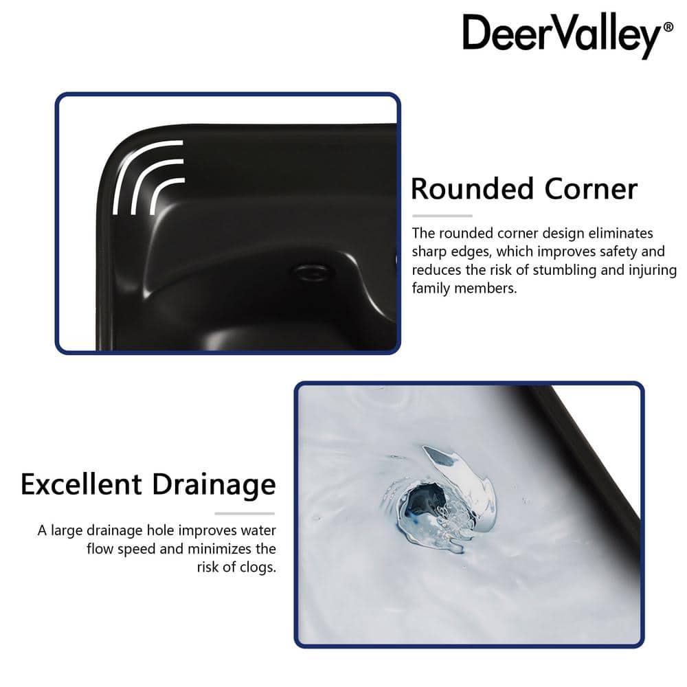 Deervalley Small Pedestal Bathroom Sink 11"L X 13"W X 35"H Ceramic One Piece Bath Sink With Overflow