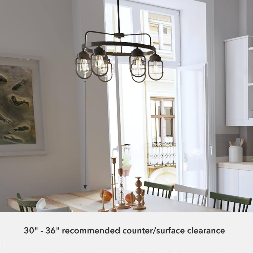 Starklake 6 - Light Unique / Statement Wagon Wheel Chandelier