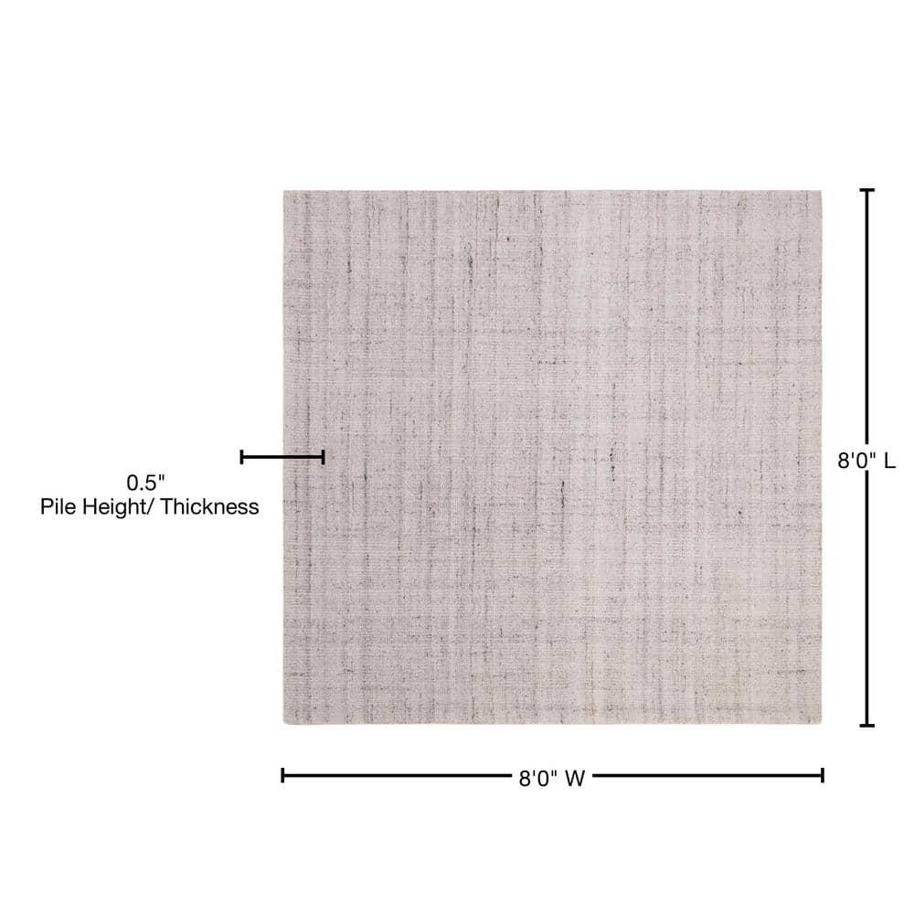 Abstract ABT141 Handmade Indoor Area Rug - Light Grey - 8'x8' - Safavieh
