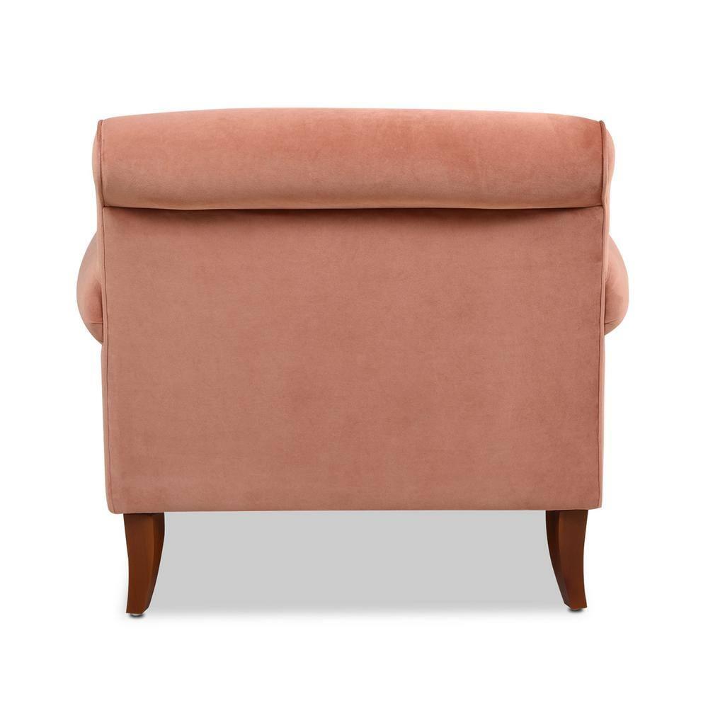 Jennifer Taylor Home Alana 38" Lawson Large Living Room Accent Arm Chair with Metal Casters, Peach Orange