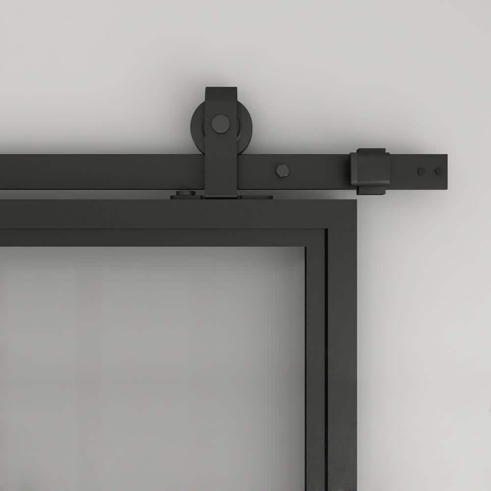 Calhome 84'' Hollow Glass with Installation Hardware Kit Barn Door