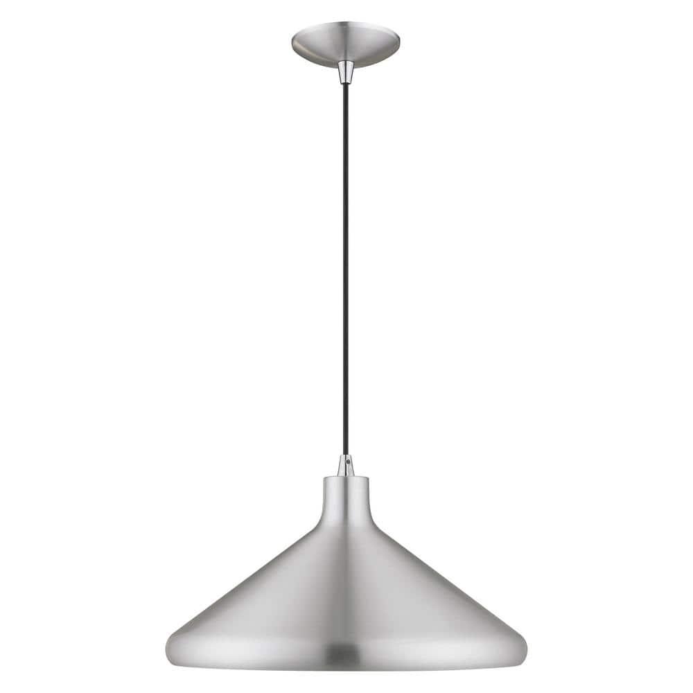 Livex Lighting Metal Shade 1 - Light Chandelier in  Brushed Aluminum