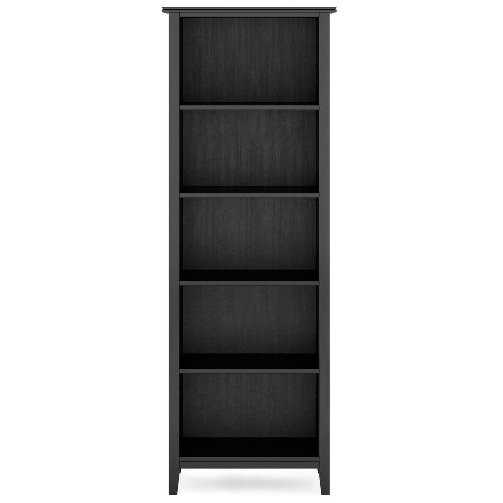 Simpli Home Artisan SOLID WOOD 72 inch x 26 inch Contemporary 5 Shelf Bookcase in Black