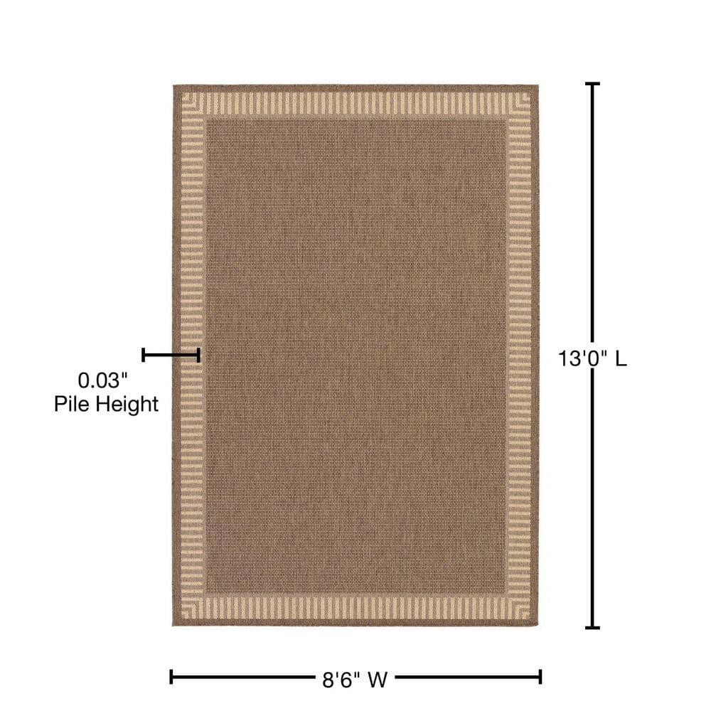 Couristan Recife Wicker Stitch Area Rug, 8'6" x 13', Cocoa-Natural