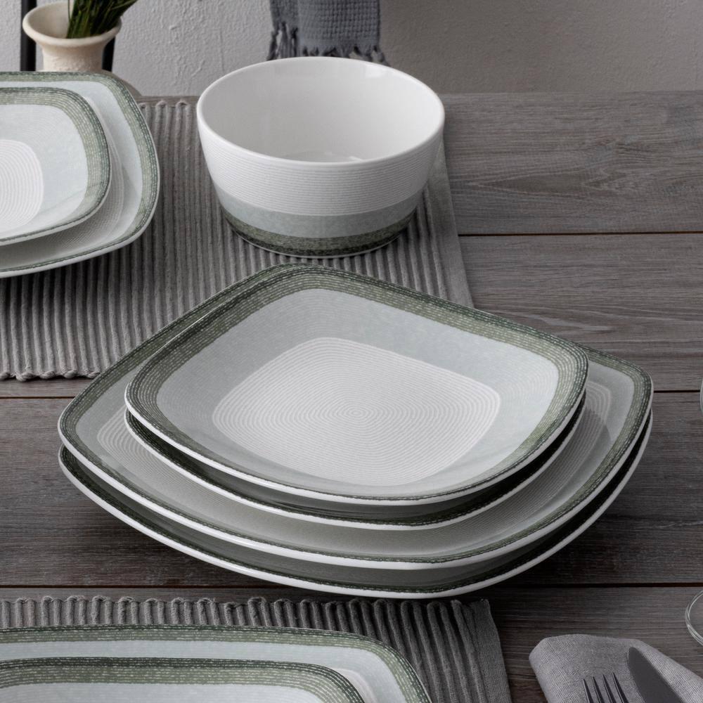 Noritake Colorscapes Layers Square 12-Piece Dinnerware Set, Service for 4