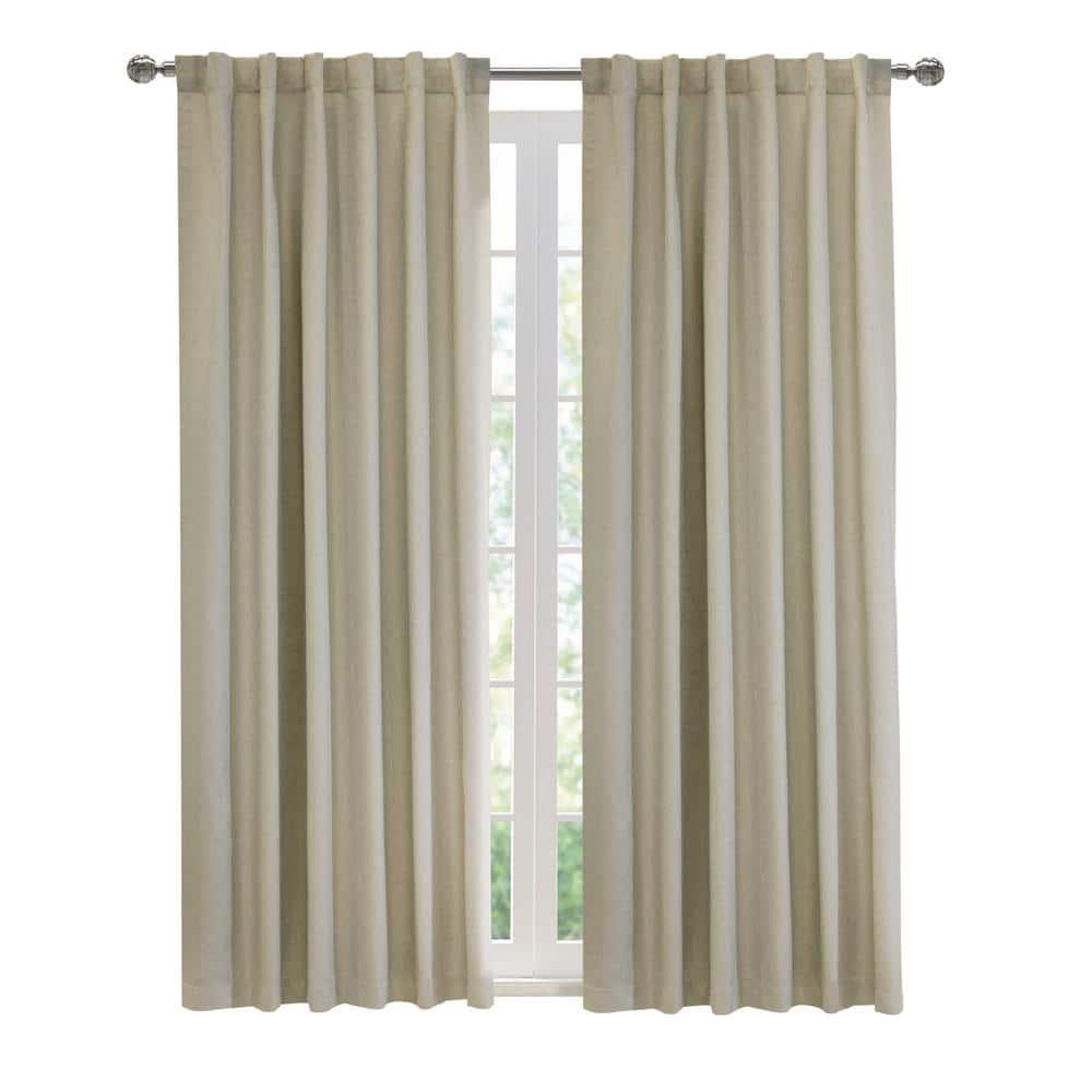 Thermaplus Baxter Total Blackout Back Tab Curtain - 52"x95", Oatmeal