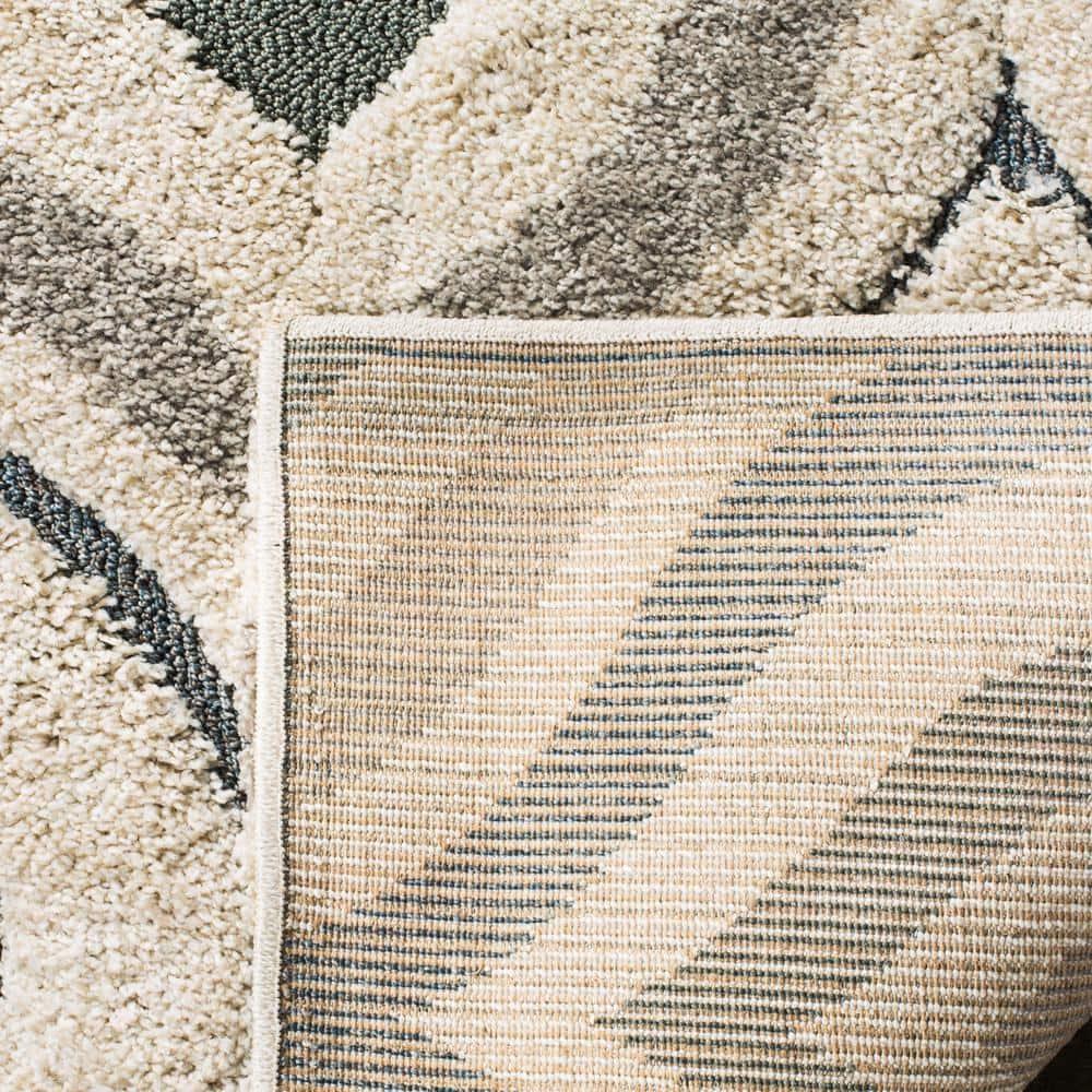 Florida Shag SG461 Power Loomed Indoor Accent Rug - Cream/Light Blue - 4'x6' - Safavieh
