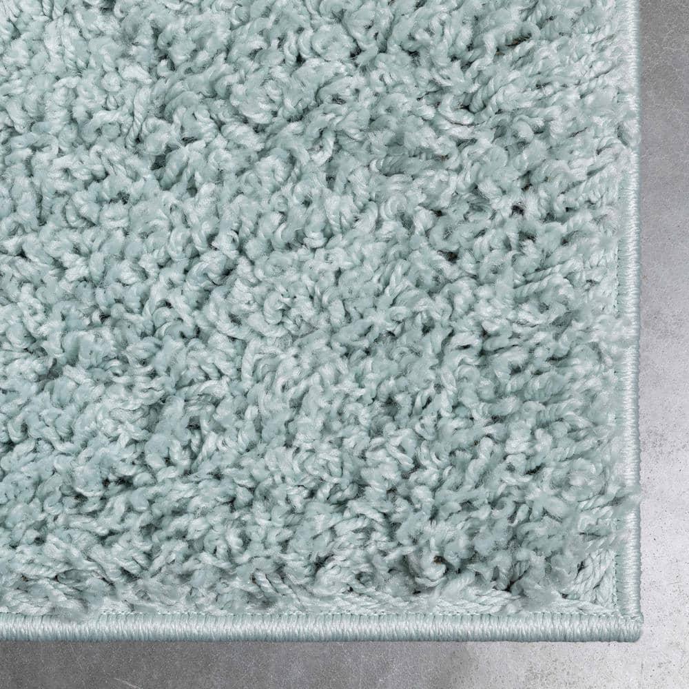 Papastamelos Basics Emerson Plain Textured Seafoam Green Shag Area Rug