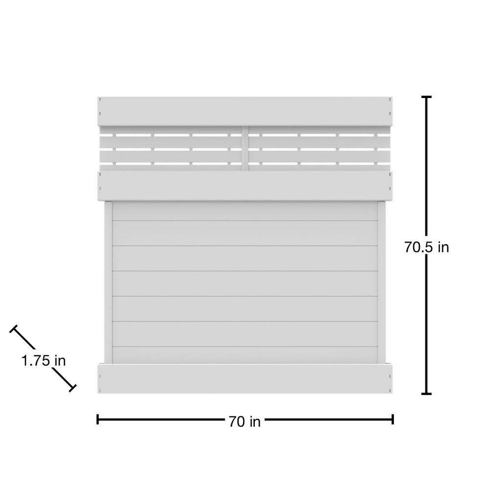 Barrette Outdoor Living Horizontal Fence Boardwalk White Vinyl Panel Kit