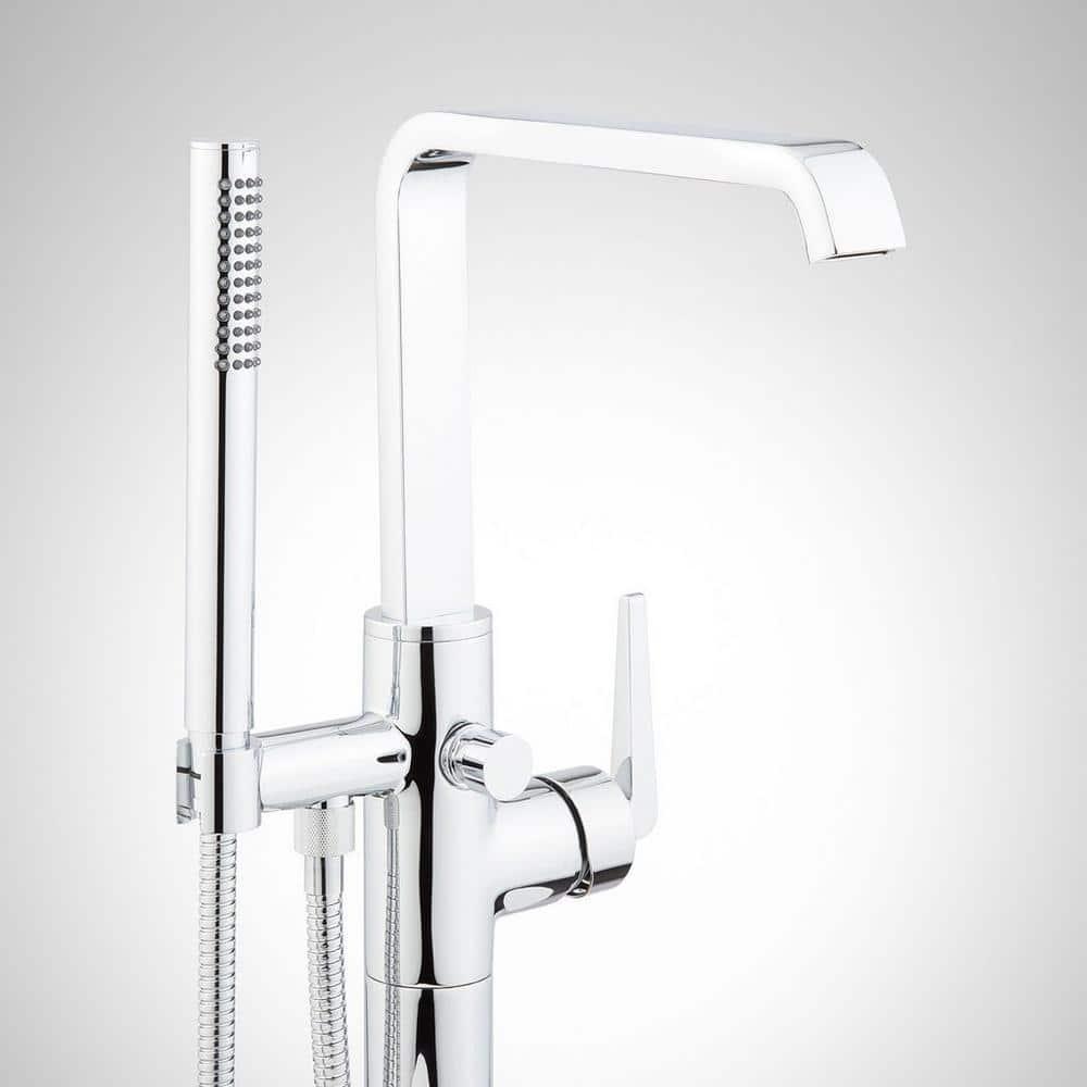 Drea Floor Mounted Tub Filler with Built-In Diverter