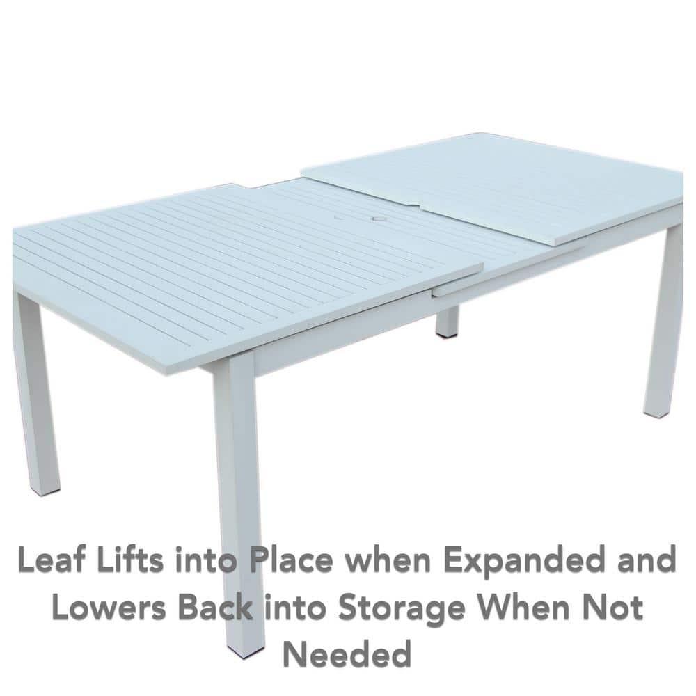 Mantona White 9-Piece Aluminum Outdoor Dining Set with Sling Set in White