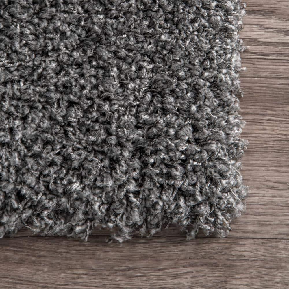 Marleen Plush Shag Gray 10 ft. x 14 ft. Contemporary Living Room/Bedroom/Dining Room Area Rug