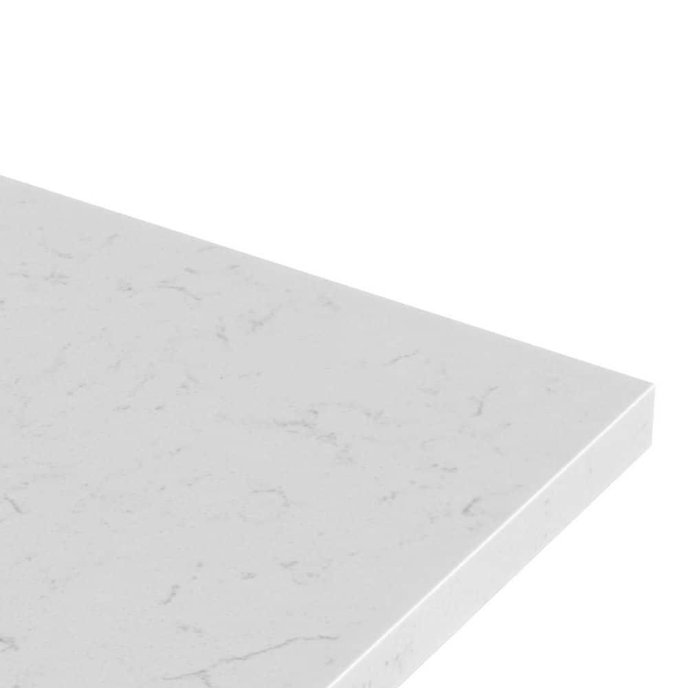 Wildon Home® Tidworth 42'' Solid Wood Single Bathroom Vanity with 1.5'' Carrara Quartz Top, Right Offset Rectangular Sink