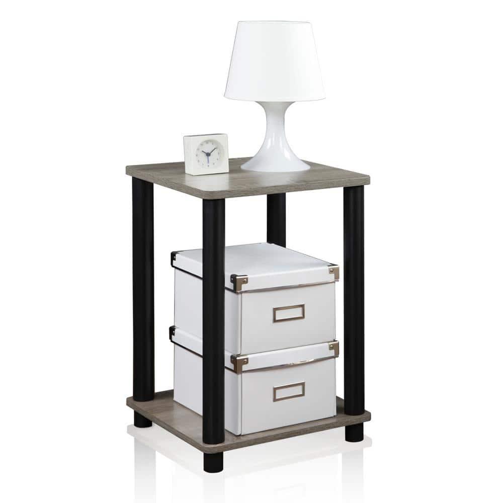 Furinno Turn-N-Tube End Table, Square,Black,Wood