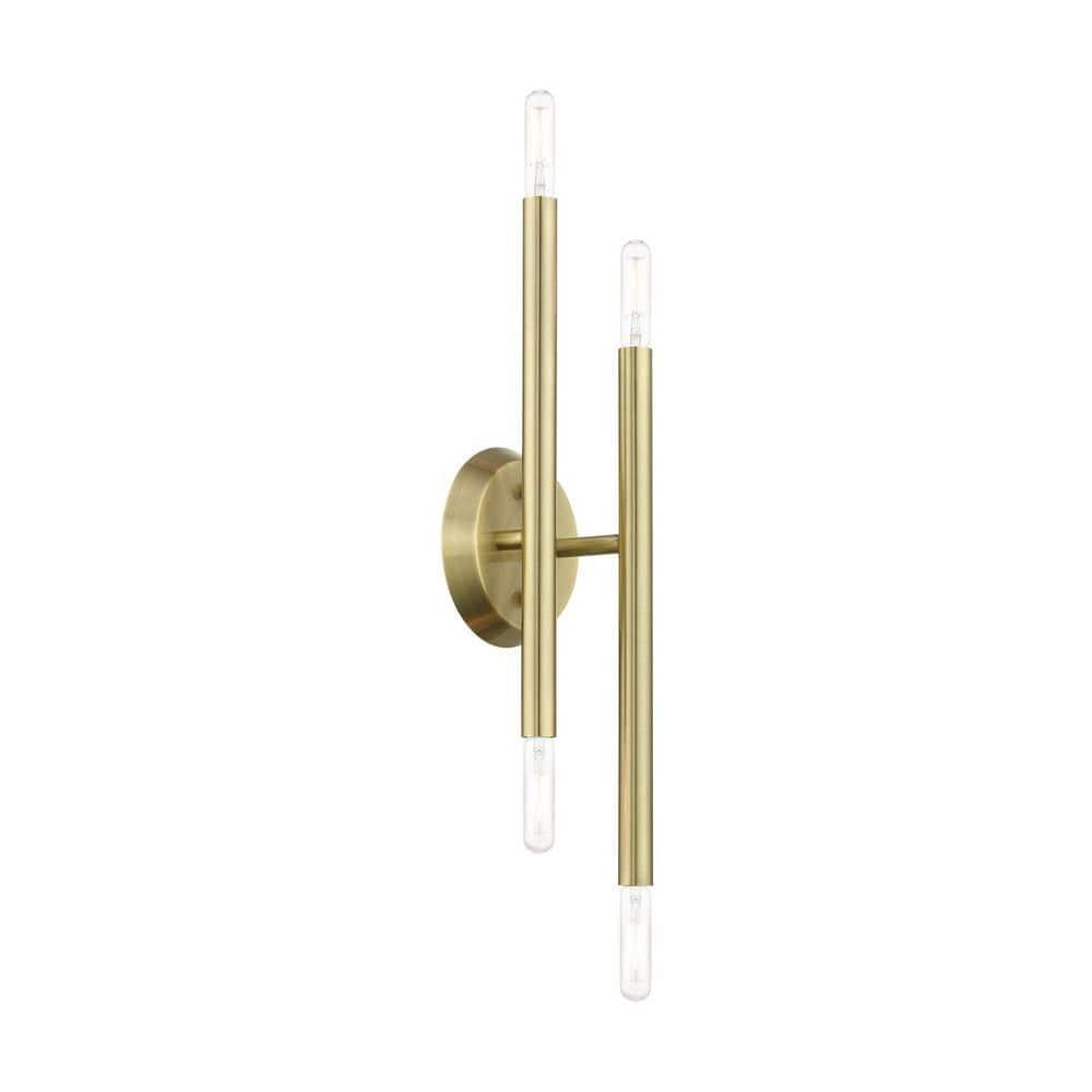 Livex Lighting Soho 4 - Light Wall Light in  Antique Brass