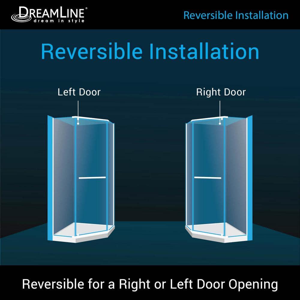 DreamLine Prism 38" W x 38" D x 74.75" H Frameless Neo-Angle Shower Enclosure with Base Included