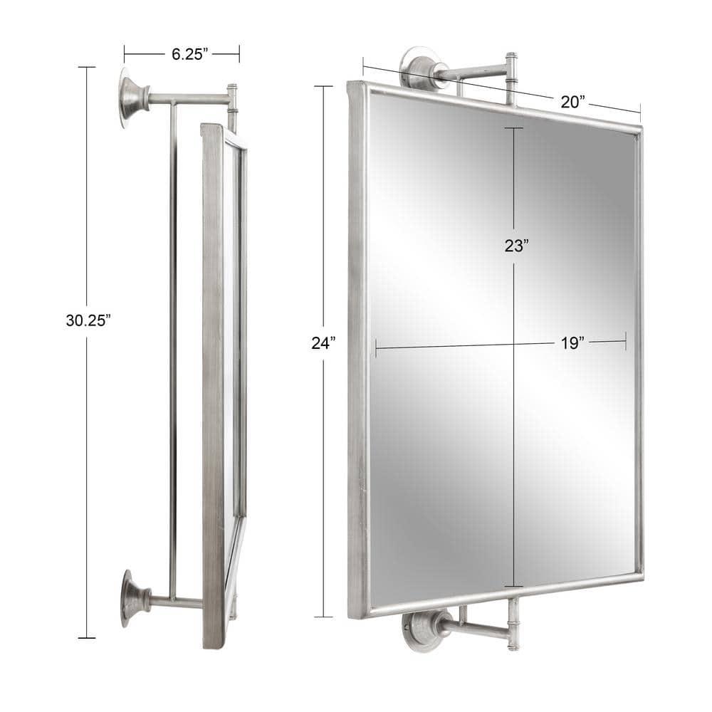 20"x31" Darbridge Rectangle Pivot Mirror Silver - Kate & Laurel All Things Decor