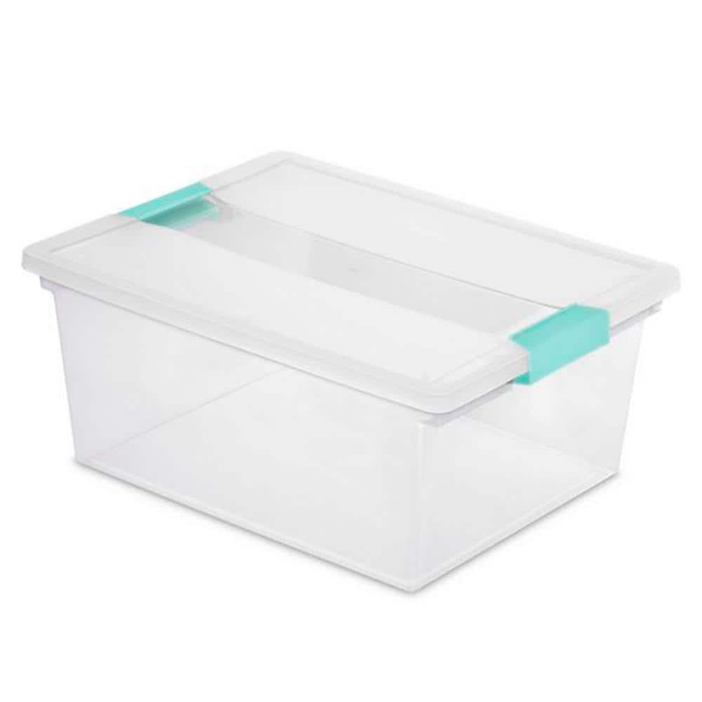 Sterilite Sterilite Plastic Stackable Storage Bin w/Clear Latch Lid (Set of 6)