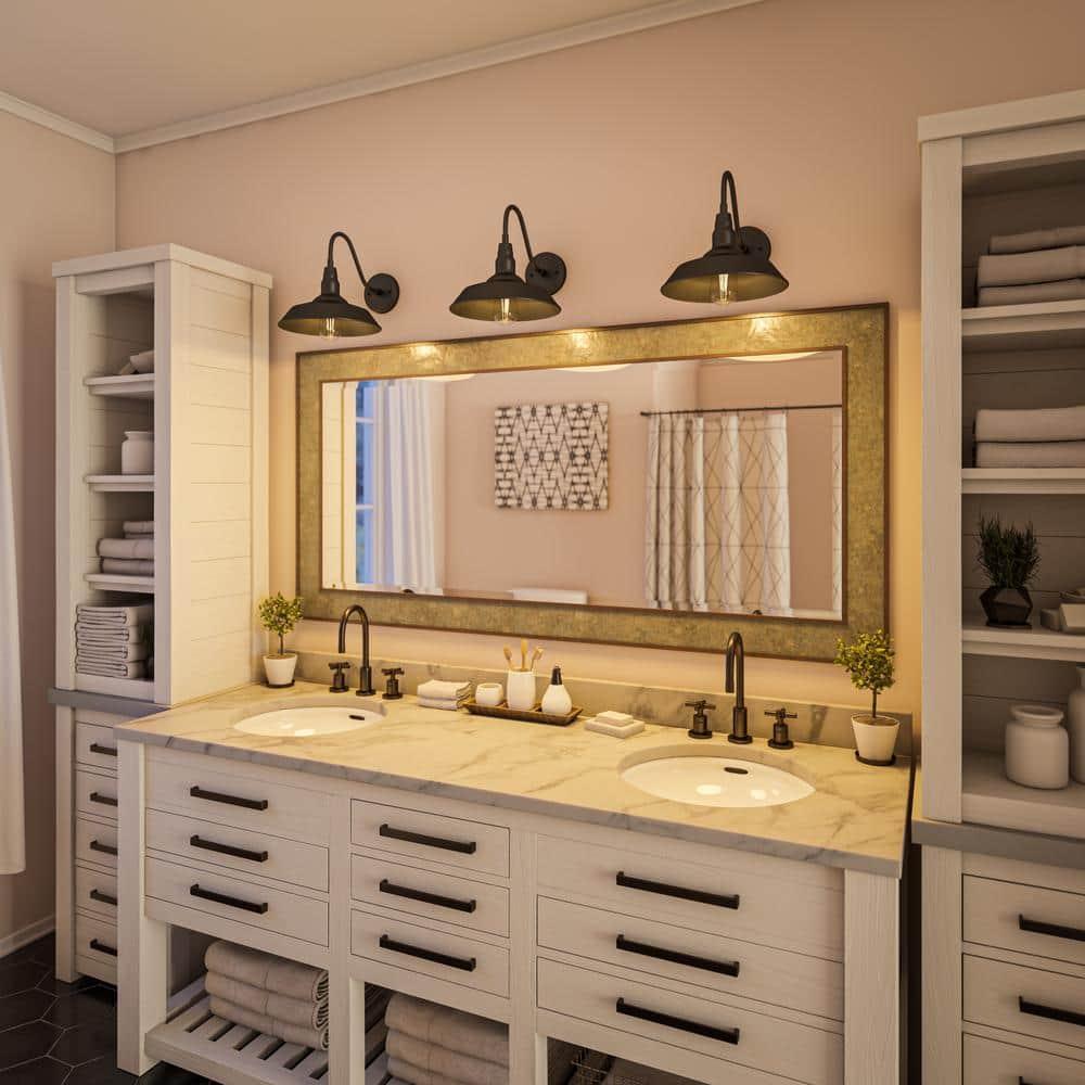 Barnes 10 in. Black Outdoor Hardwired Lantern Sconce