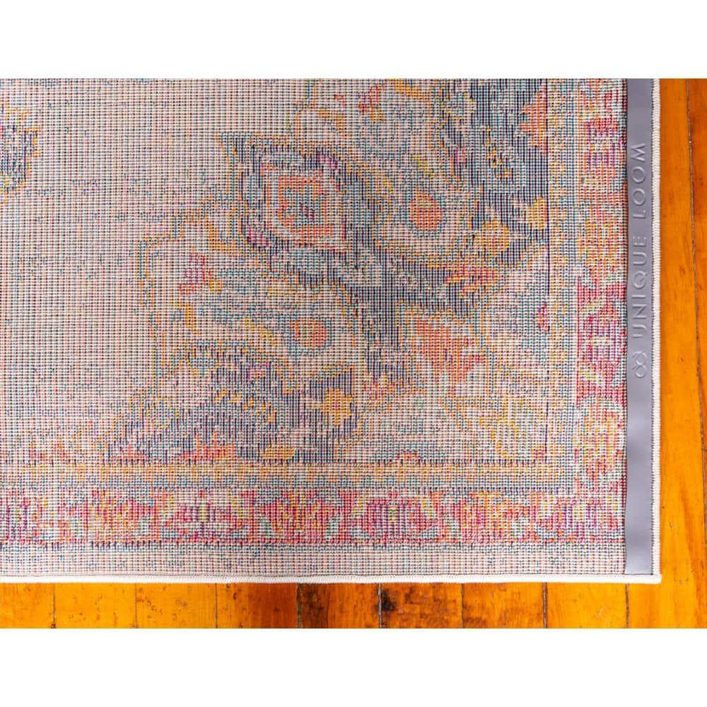 Unique Loom Penrose Collection Area Rug - Alexis (8' Square Ivory/Blue)