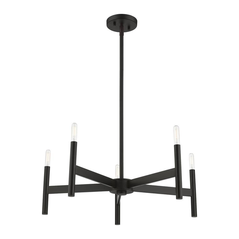 Livex Lighting Copenhagen 5 - Light Chandelier in  Black