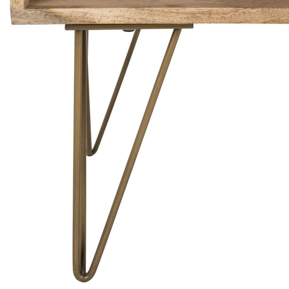 Marigold Coffee Table - Natural/Brass - Safavieh