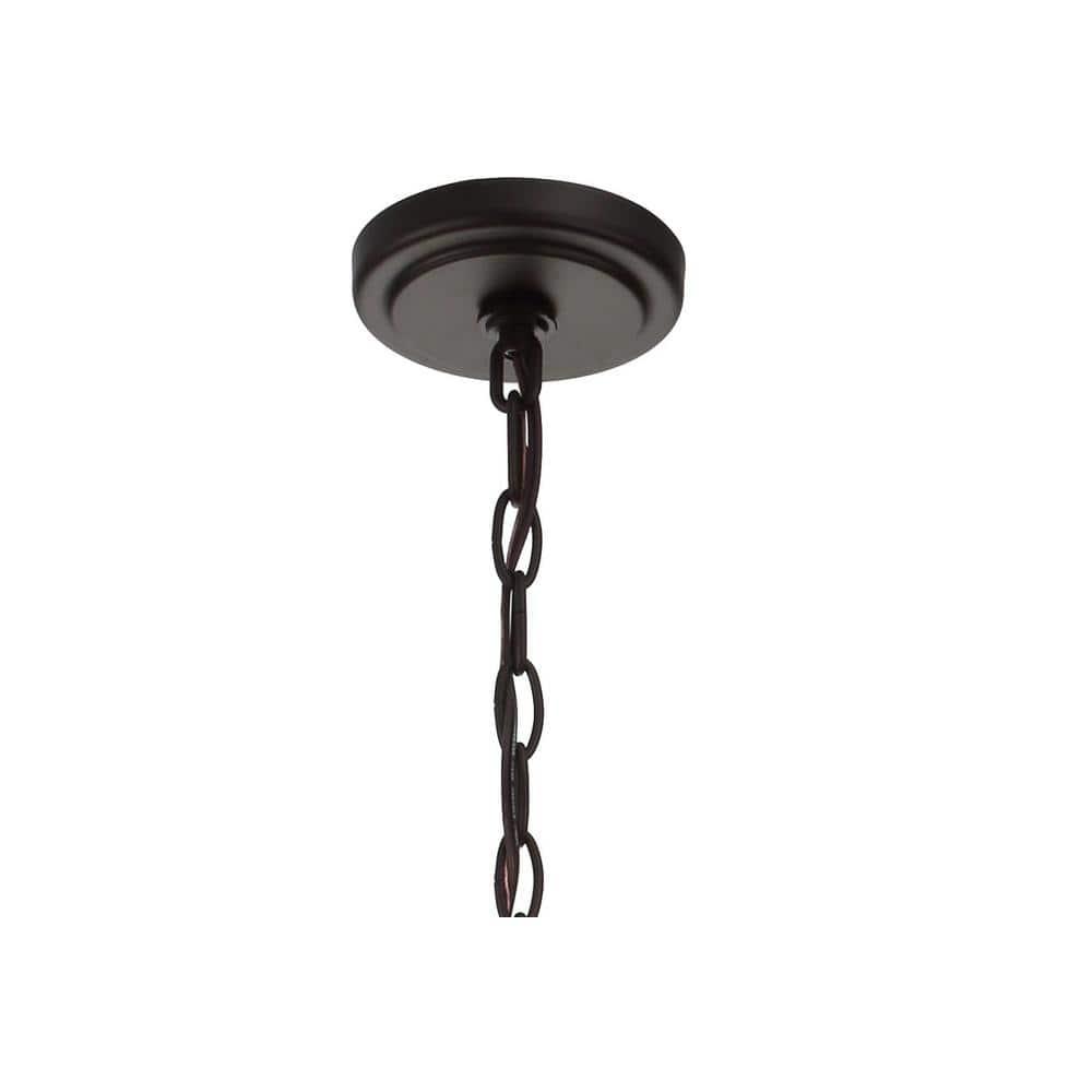 Anna 21" 4-light Metal/Glass LED Pendant, Oil Rubbed Bronze