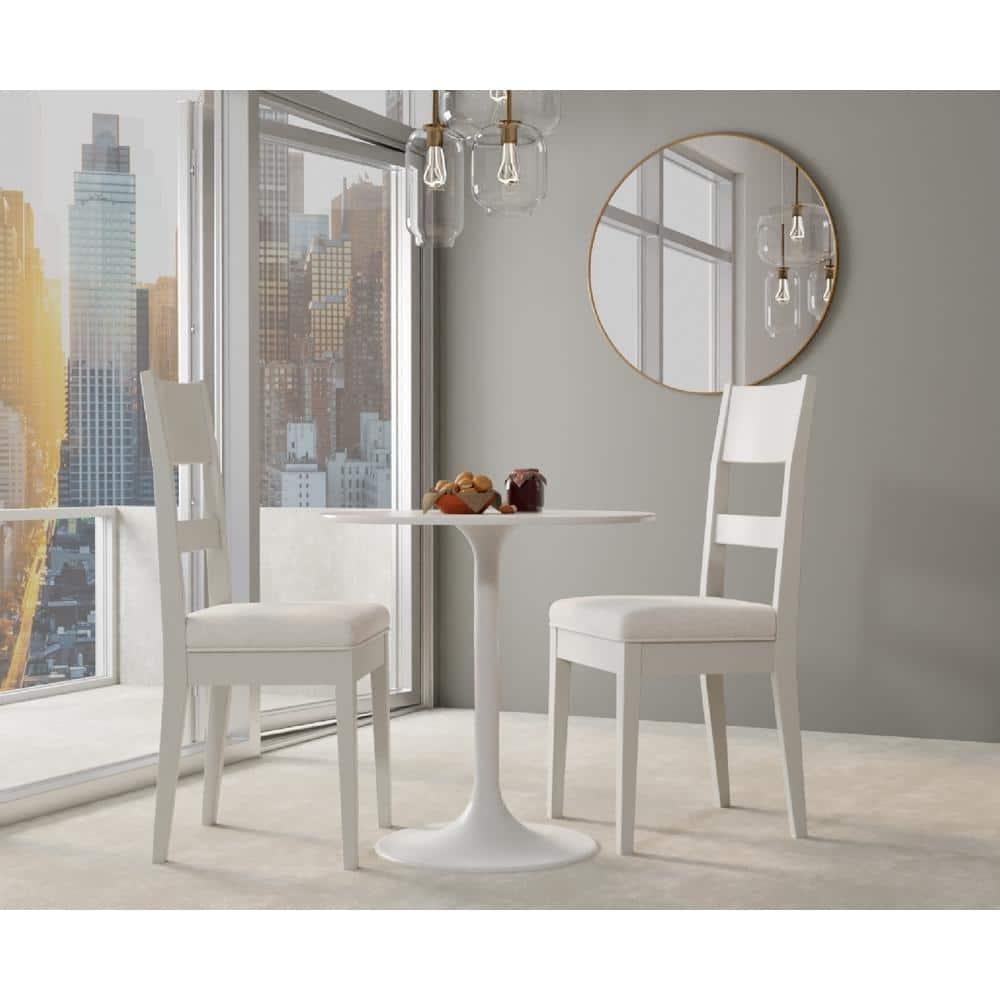 Carolina Living 30" Zaha Round Marble Top Dining Table White
