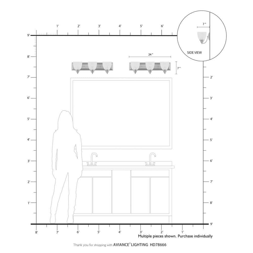 Livex Lighting Birmingham 3 - Light Vanity in  Polished Chrome