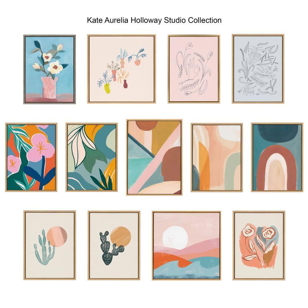 Kate and Laurel Sylvie Sunrise Over Marrakesh Framed Canvas by Kate Aurelia Holloway, 23x33, Natural