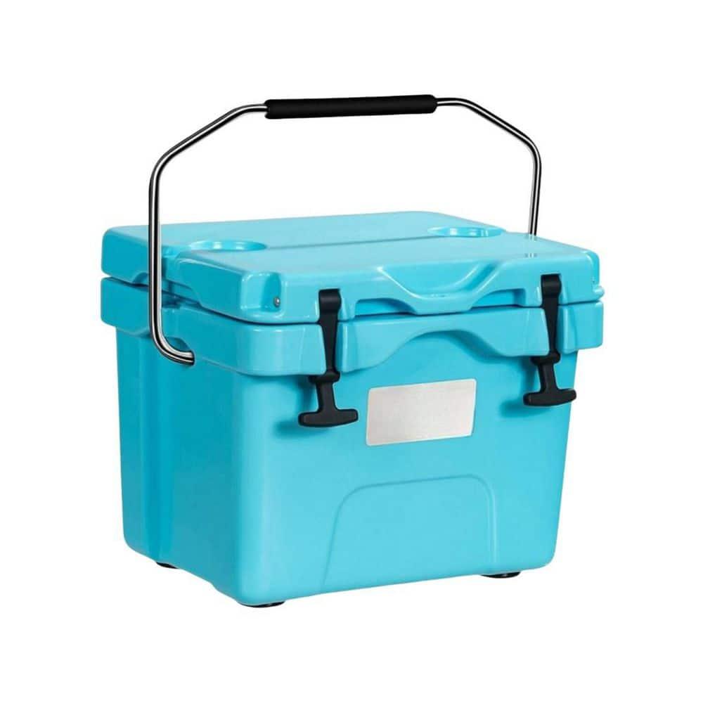 Costway 16 Quart Cooler Portable Ice Chest Leak-proof 24 Cans Ice Boxfor Camping