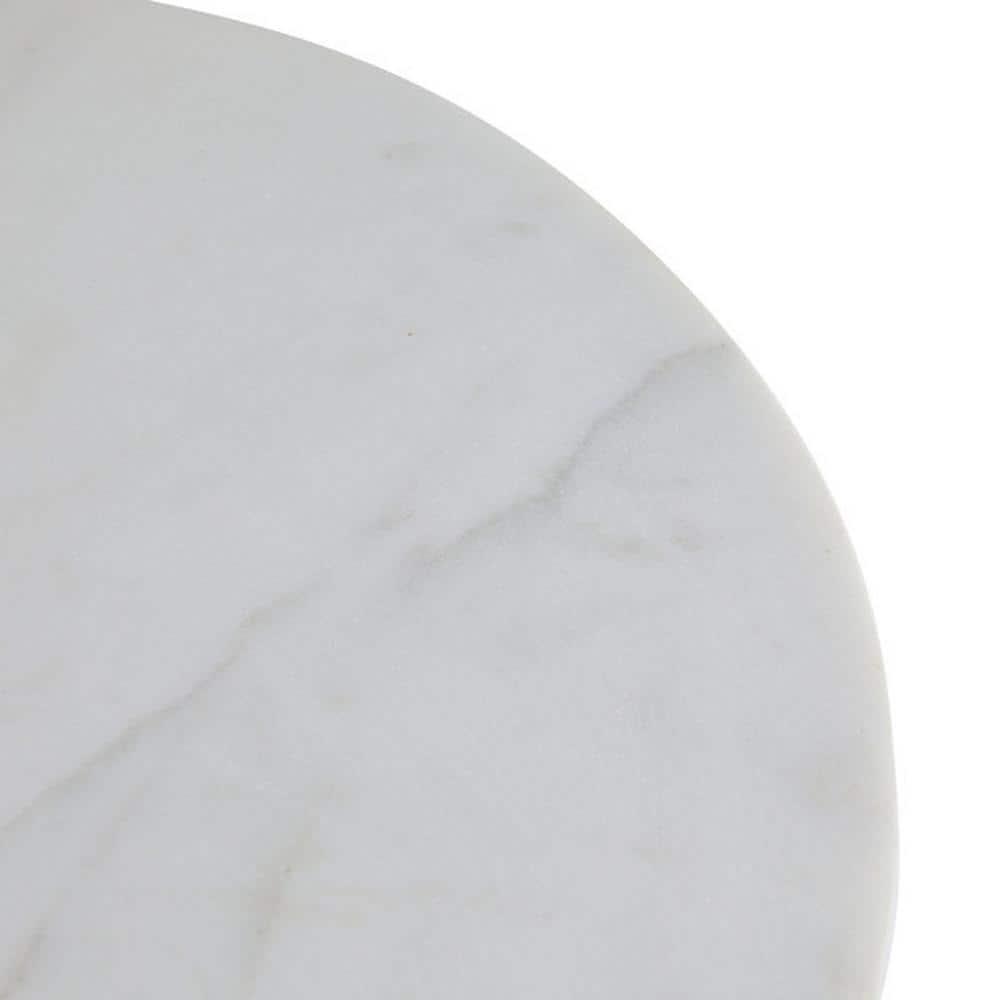 Creative Co-Op Round Marble Charcuterie or Cutting Board, White