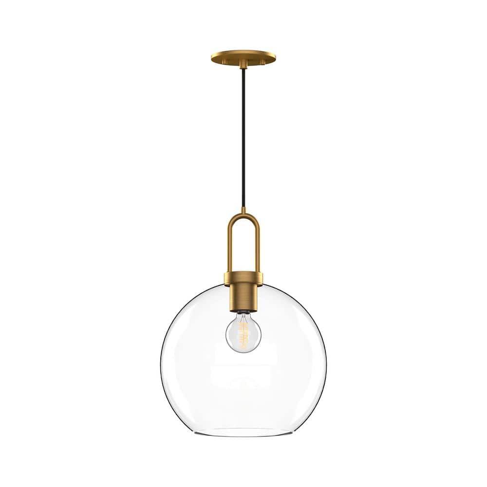 Soji Mini Globe Pendant Light in Aged Gold with Brushed Nickel