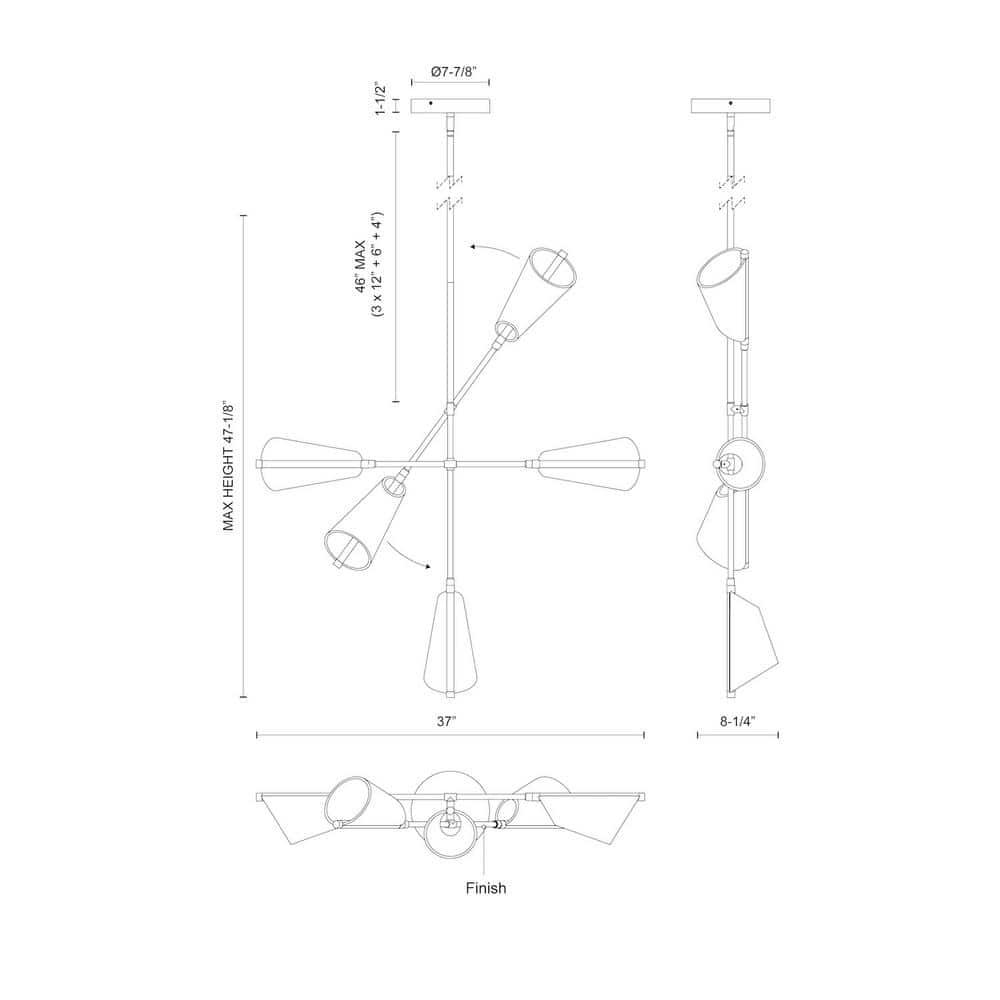 Kuzco Lighting Mulberry 5 - Light LED Modern Linear Chandelier