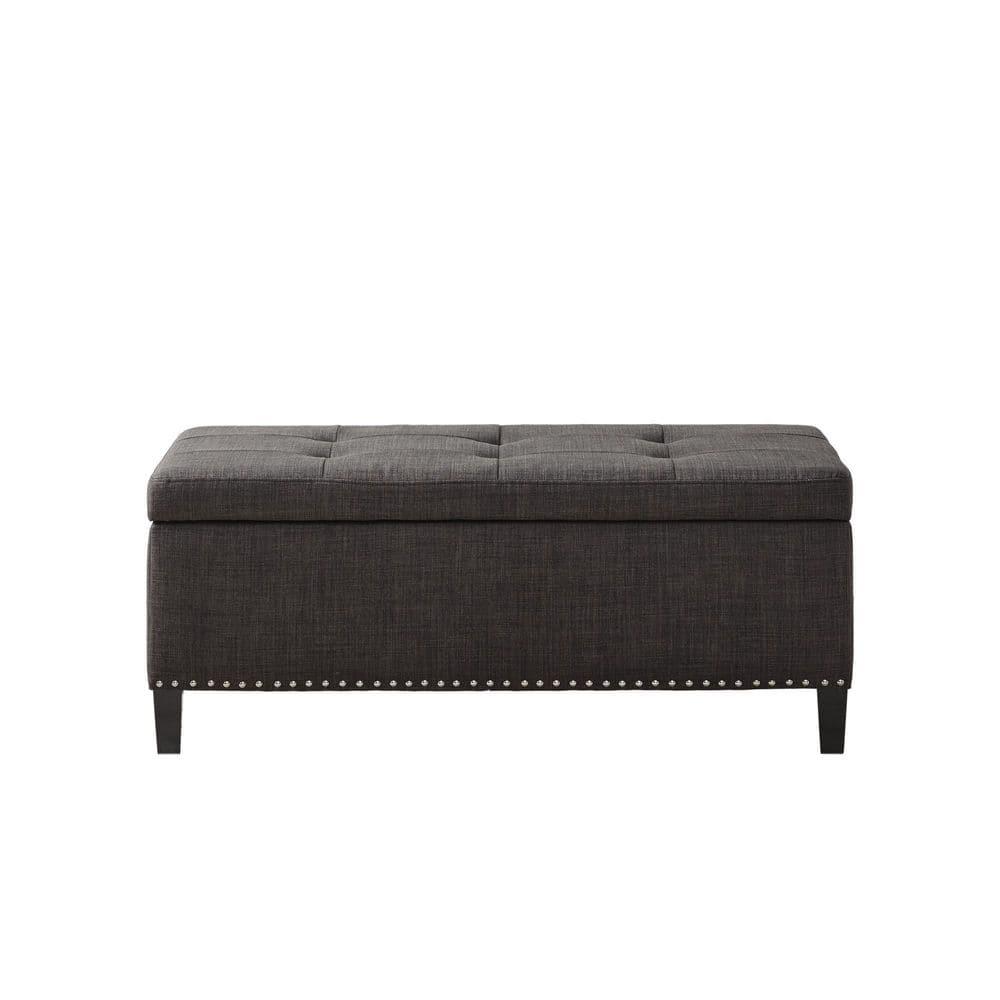Wildon Home® Dark Gray Solid + Manufactured wood + 100% Polyester Bench