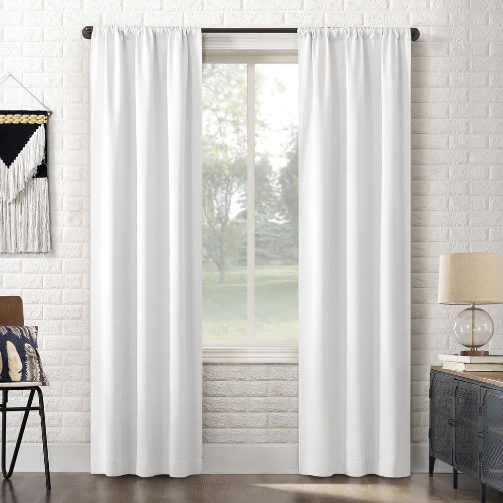 40"x63" Sun Zero Blackout Bergen Rod Pocket Curtain Panel White: Energy Efficient, Noise Reduction, Thermal Insulated