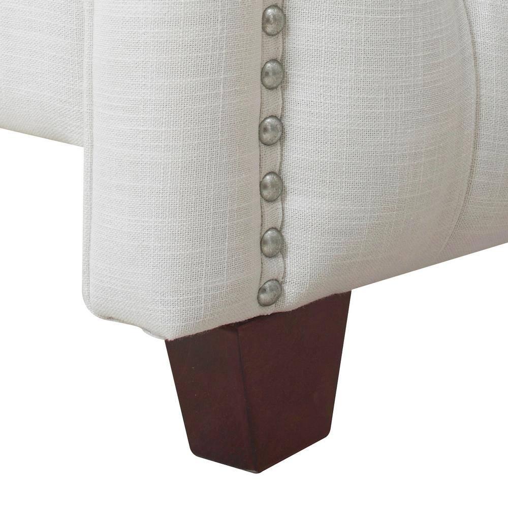 Jennifer Taylor Home Marcella Tufted Wingback King Bed Antique White