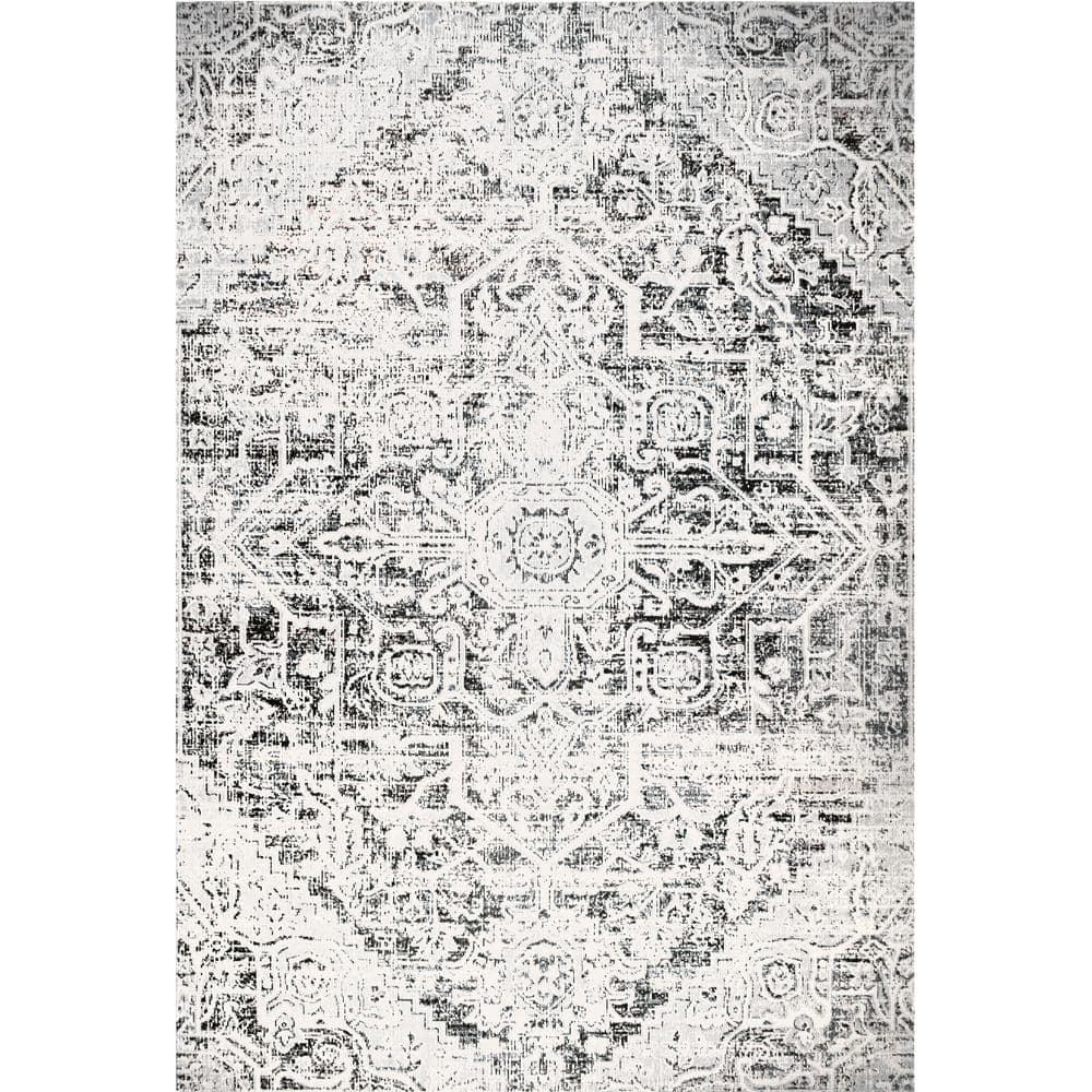 Nicole Miller Nicole Miller New York Patio Sofia Medallion Indoor/Outdoor Area Rug, Navy Blue/Aqua