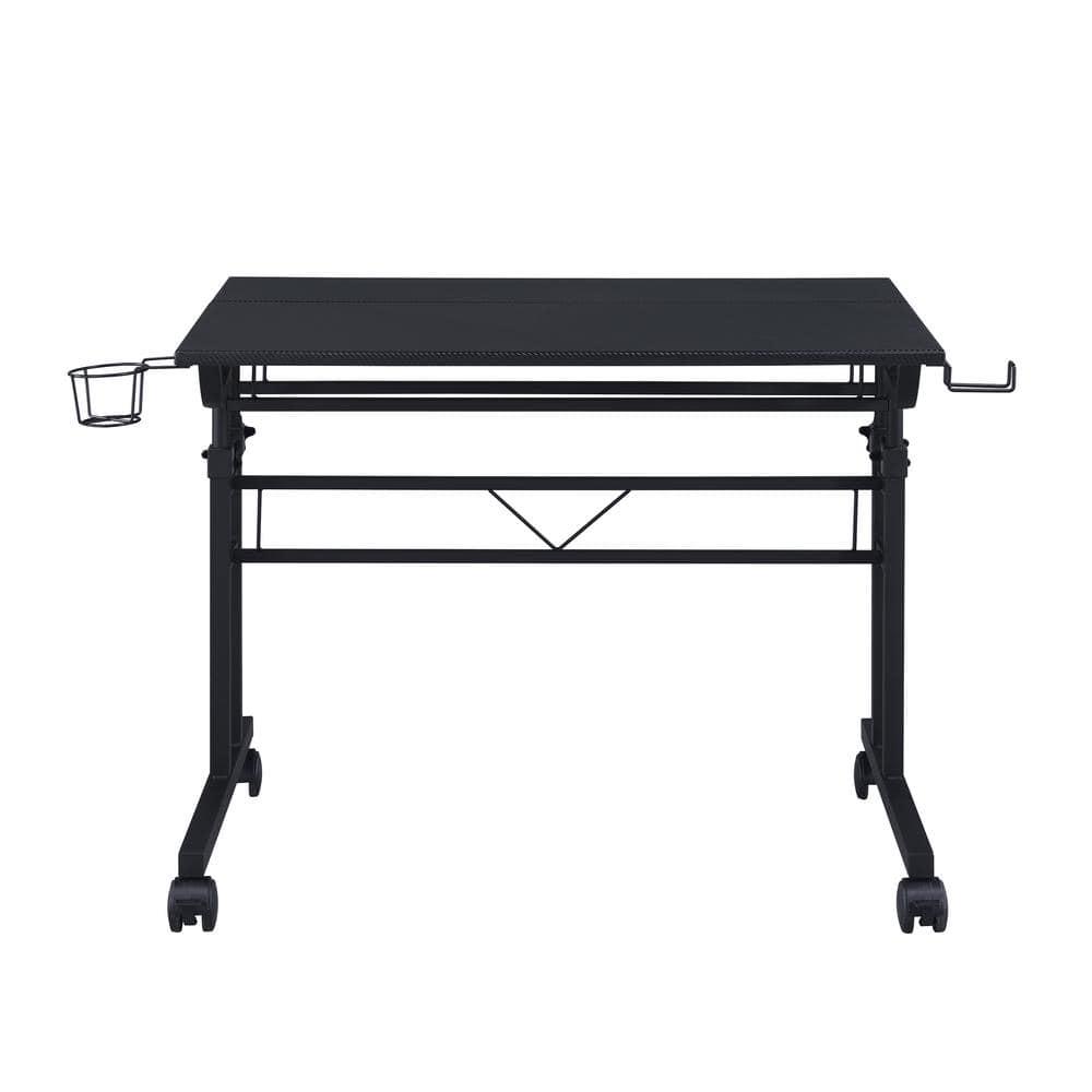 Inbox Zero Mobili Rolling Writing Desk – Height Adjustable with Moveable Shelf & Locking Wheels