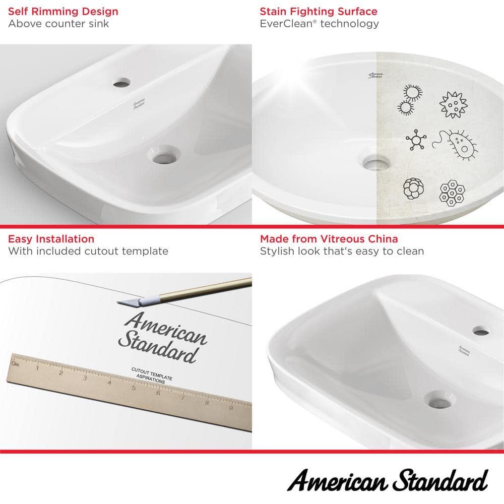 American Standard Aspirations 18'' Vitreous China Rectangular Bathroom Sink with Faucet and Overflow