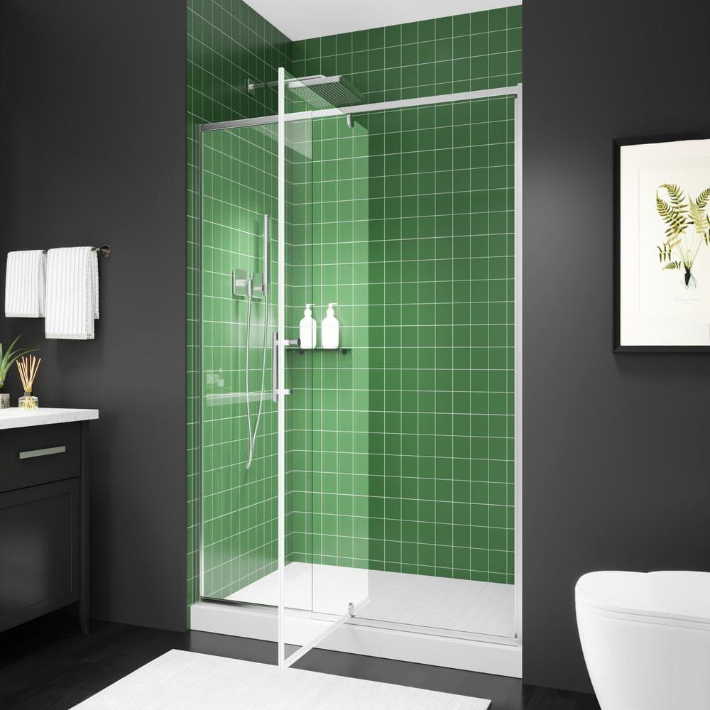 38-42" W x 71" H Piovt Swing Glass Shower Door,Pivot Semi-Frameless Glass Shower Door with 1/4"(6mm) Clear SGCC Tempered Glass,Chrome Finish Shower Doors,Reversible Installation
