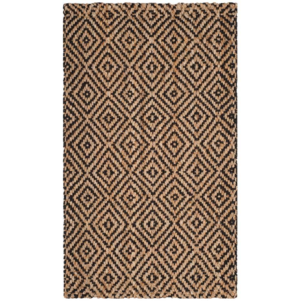 Natural Fiber NF181 Hand Woven Indoor Accent Rug - Natural/Black - 3'x5' - Safavieh.