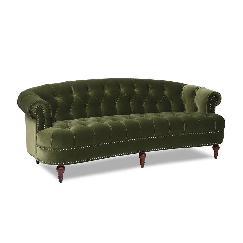 Jennifer Taylor Home La Rosa 84" Victorian Chesterfield Living Room Tufted Sofa Couch, Olive Green
