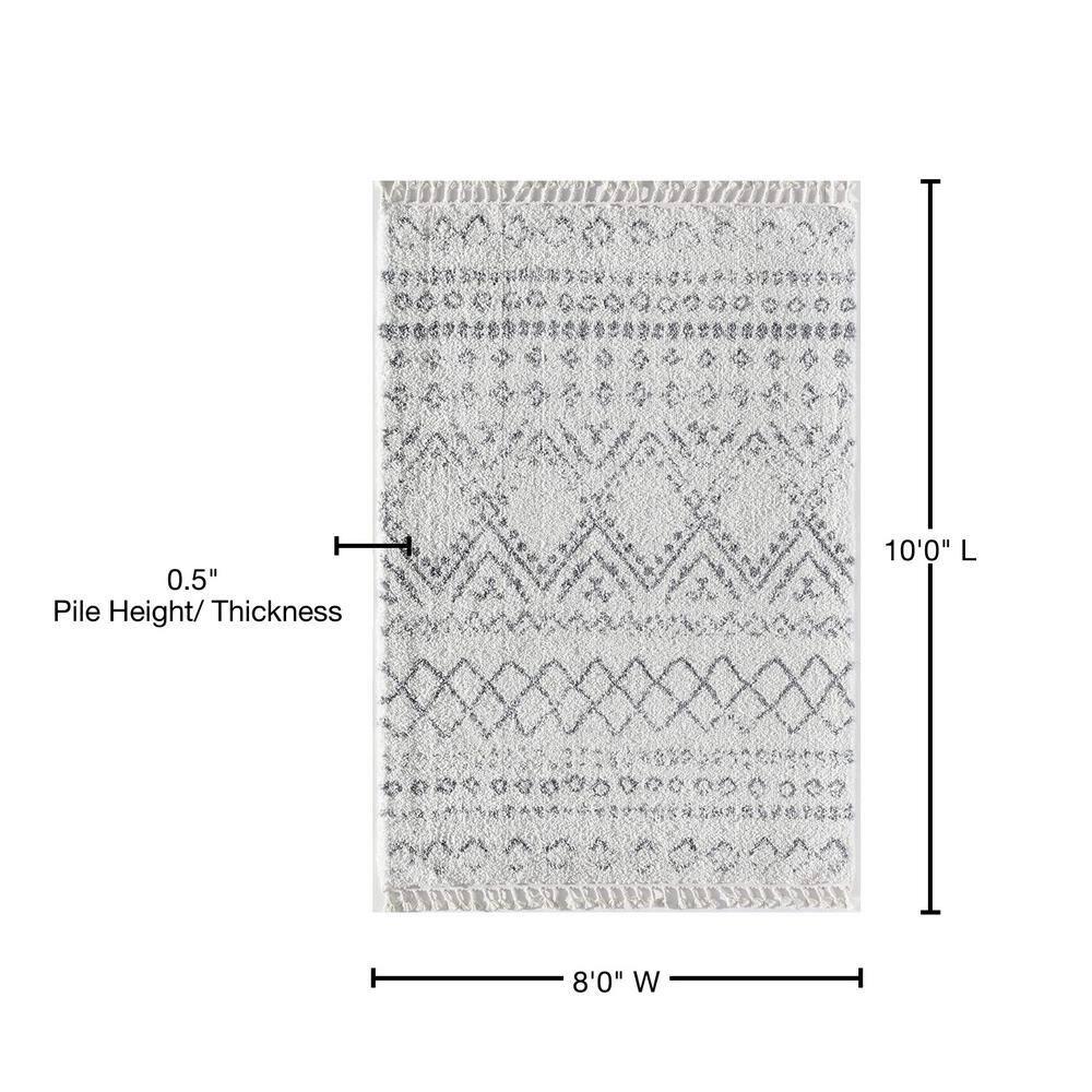Silla Mason Shag Tribal Shadow Gray Area Rug